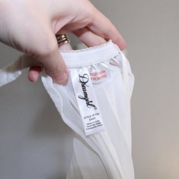 NWT Dreamgirl Pleated Lace Sheer Dress White 3X 4X - Picture 10 of 12